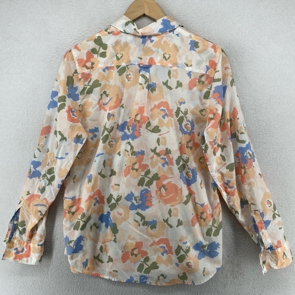 L.L. Bean Floral Button Down Shirt - Orange, Blue, Green - Picture 5 of 11